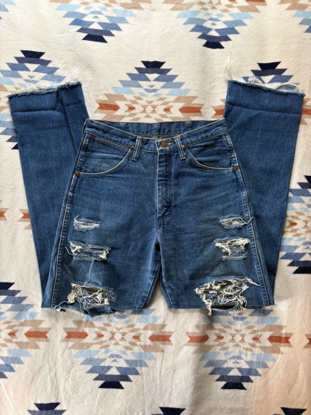 Wrangler Vintage Distressed Denim Jeans